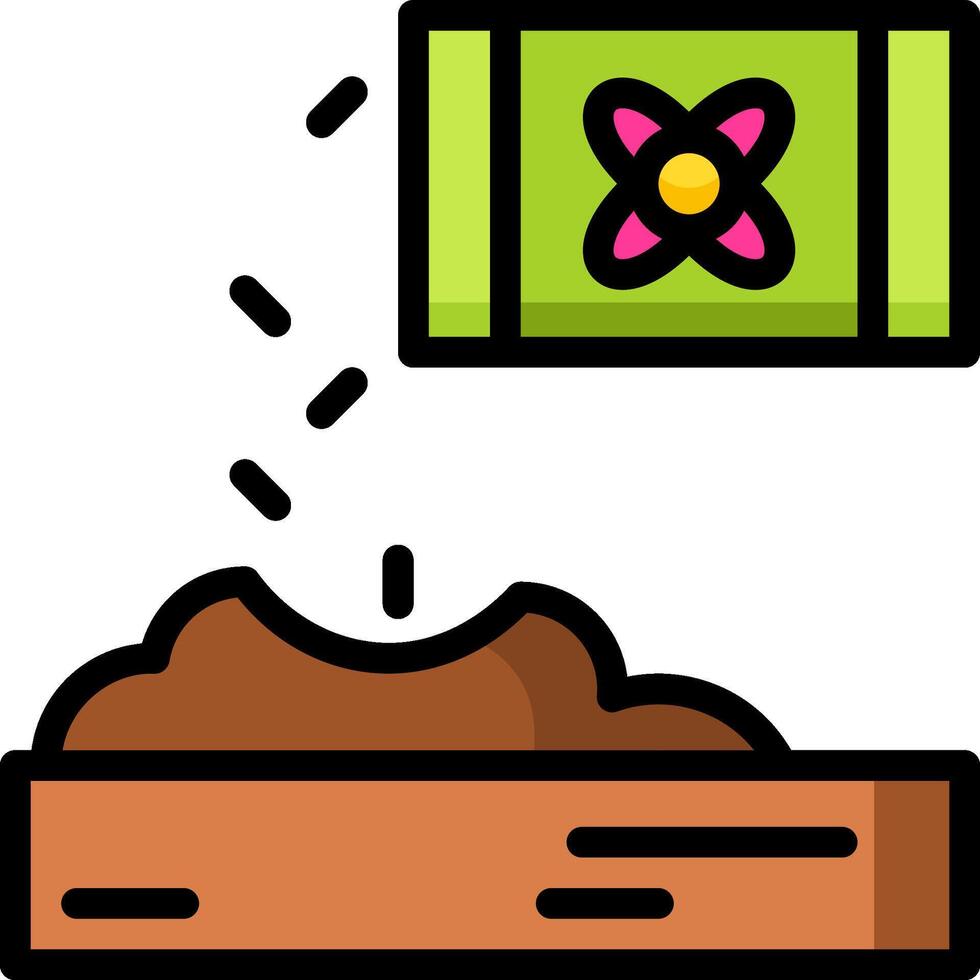A cartoon of a bag of soil and a flower vector