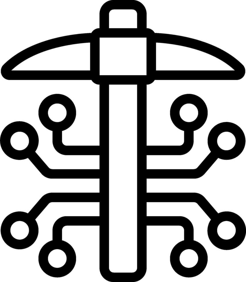 A black and white icon of a hammer vector