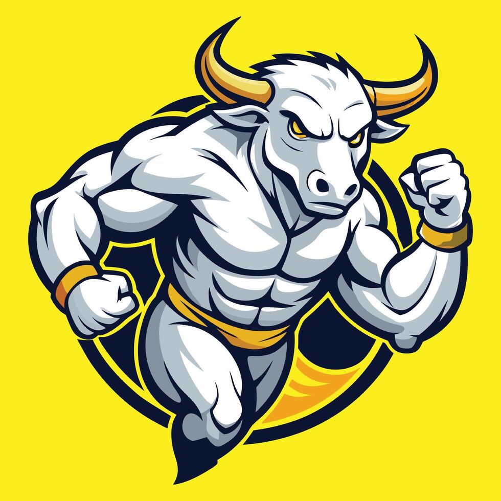 Bold Bull Design, Powerful Animal Illustration for Dynamic Branding vector