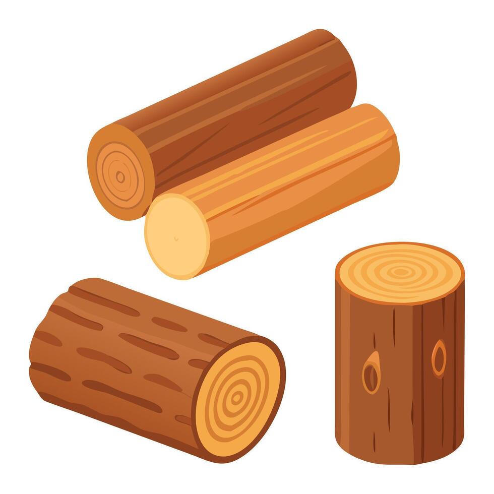 Realistic Wood Log Illustration vector