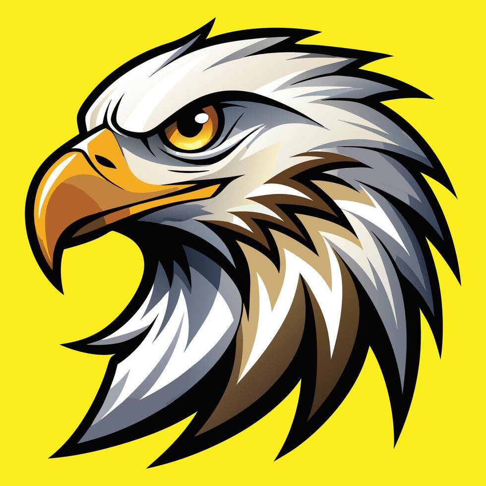 Vibrant Eagle Head Design, Bold and Colorful Bird Illustration vector