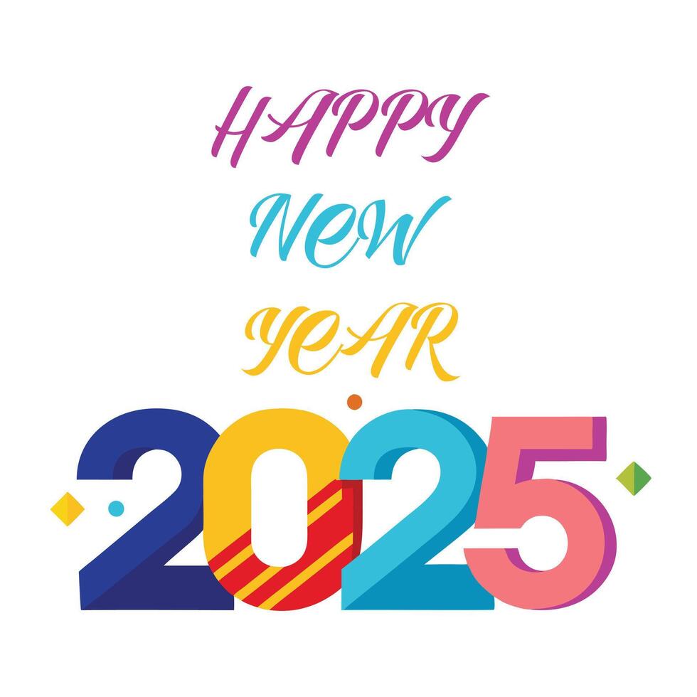 Celebrating a Bright New Year 2025, A Fresh Start Full of Joy and Possibilities vector