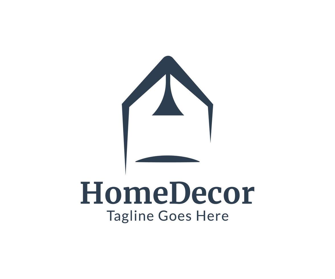Home decor logo icon template design with minimal style. vector