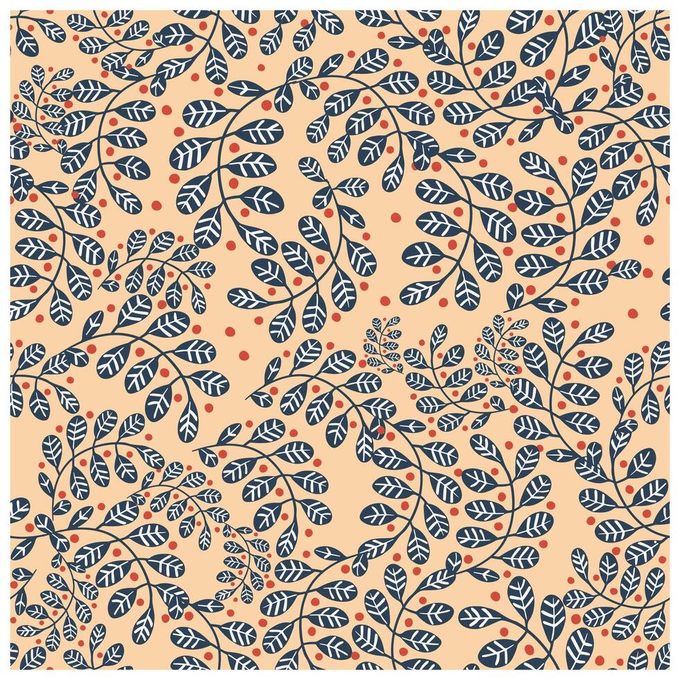 Seamless Pattern Elements Flower Ditsy, Flower Leaf Print, vector