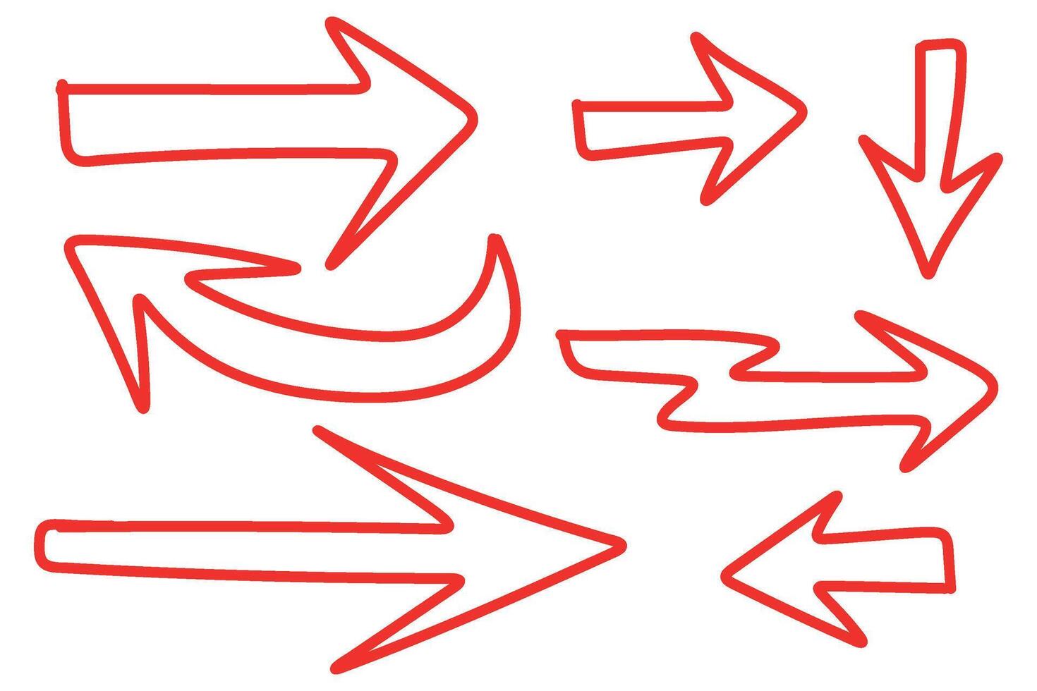Set of red arrows vector