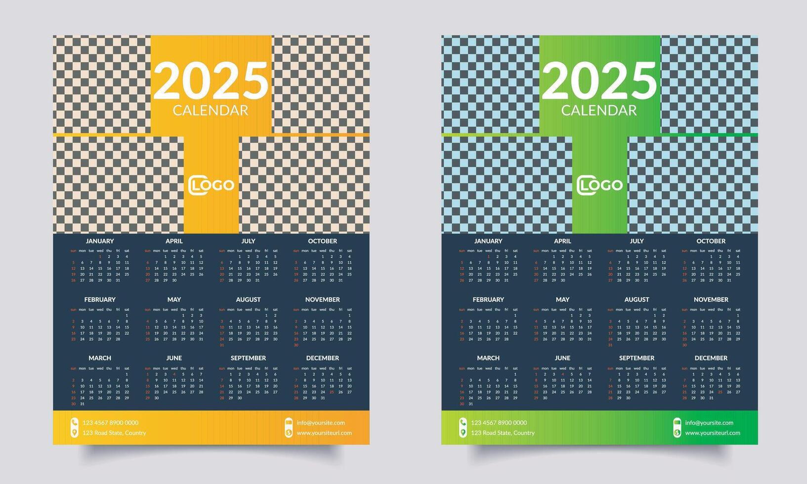 Calendar template. Wall Calendar Design. vector