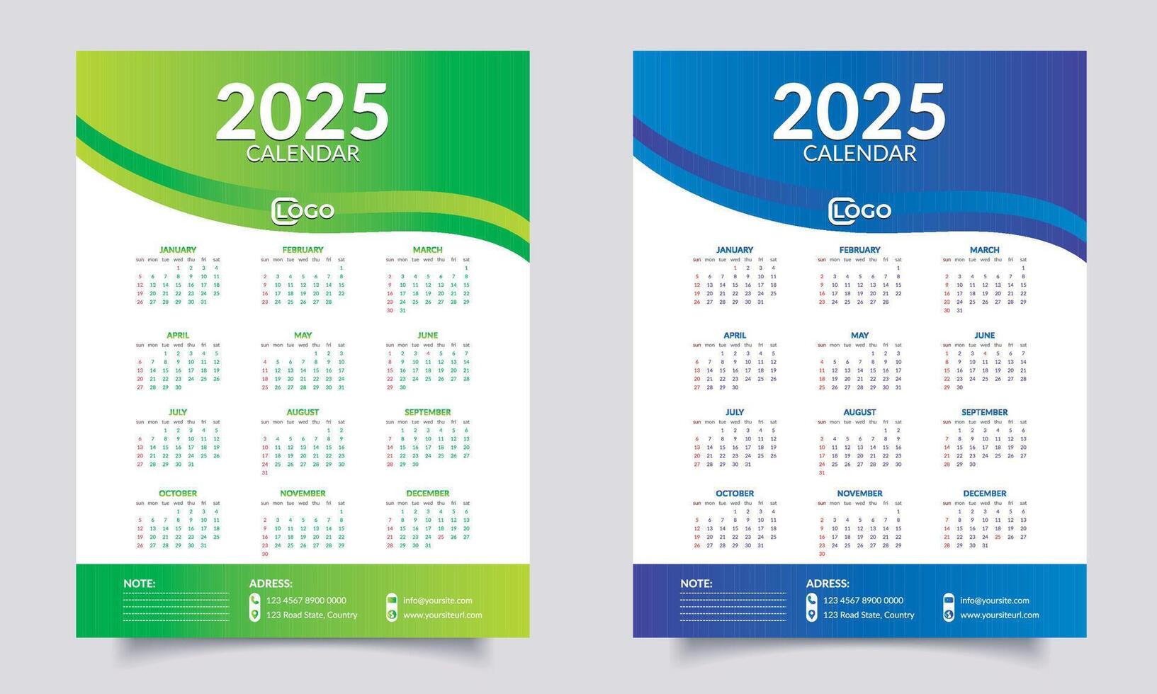 Calendar design. Wall Calendar Design. vector