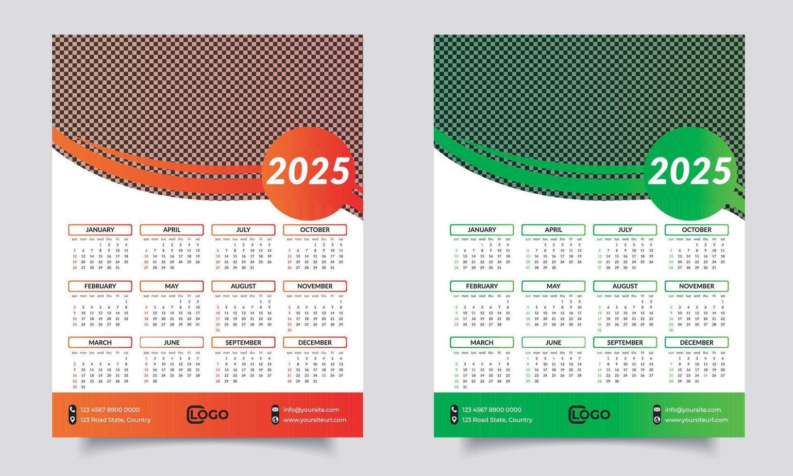 Calendar planner. Wall Calendar Design. vector