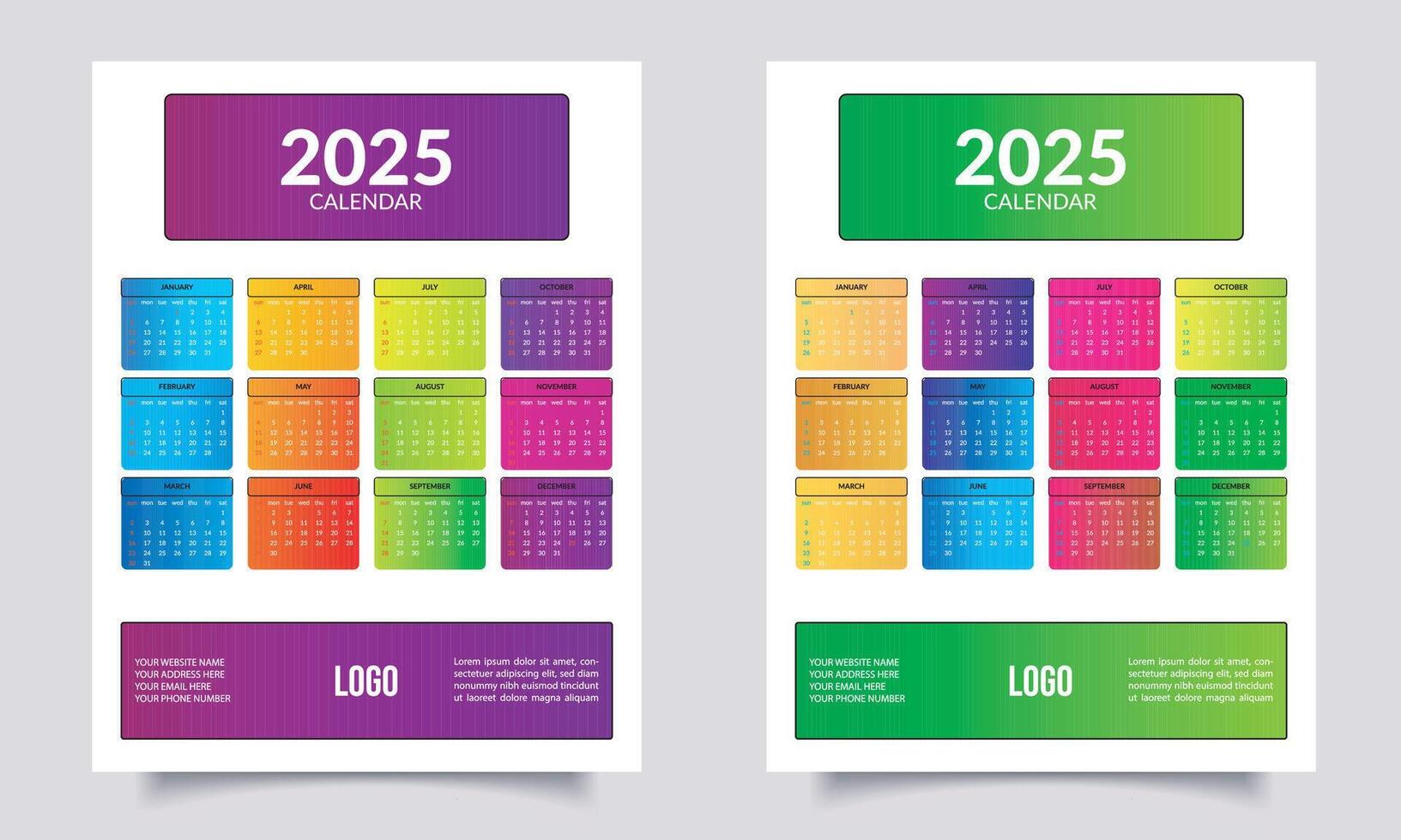 Wall Calendar Design Template vector