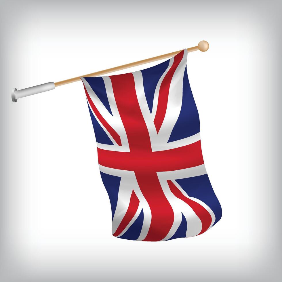 Realistic illustration of United States flags waving on the wall. The set is in the flag collection vector