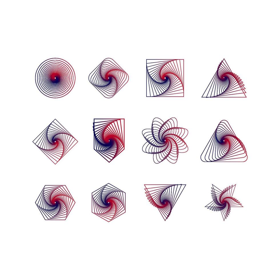 Abstract Futuristic Shape Element Set vector