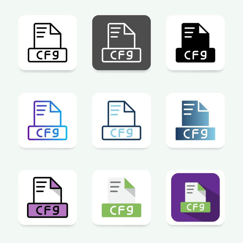 Cfg file format icon with a minimalist and elegant style, can be used for websites, UI and mobile apps. vector