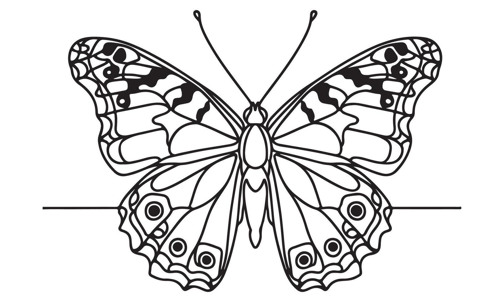 Butterfly coloring pages for kids vector