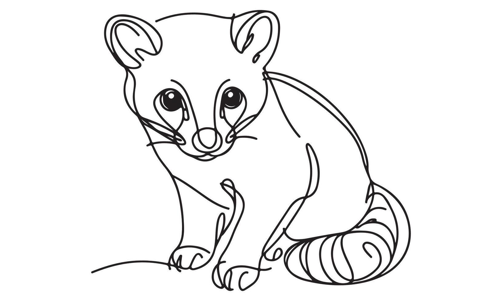 A drawing of a raccoon sitting down vector