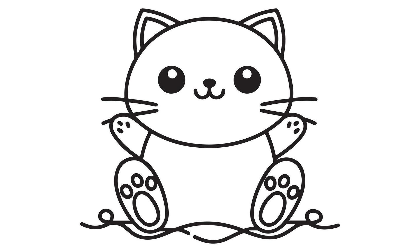 Kawaii cat coloring pages vector