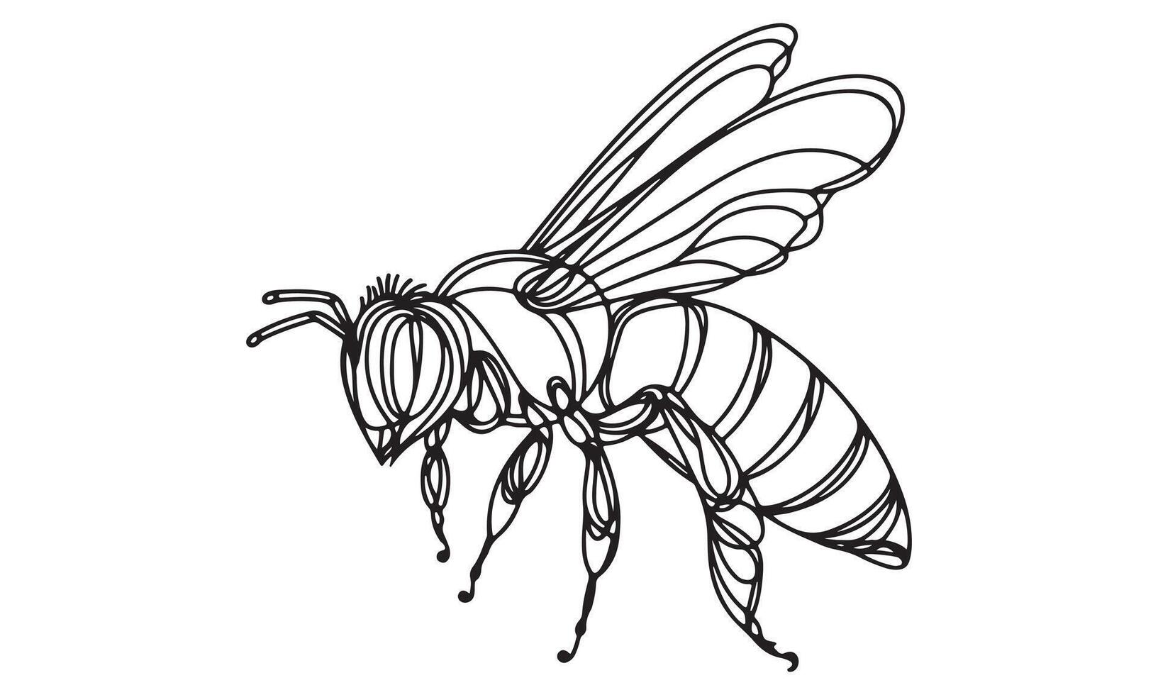A drawing of a bee with a long neck vector