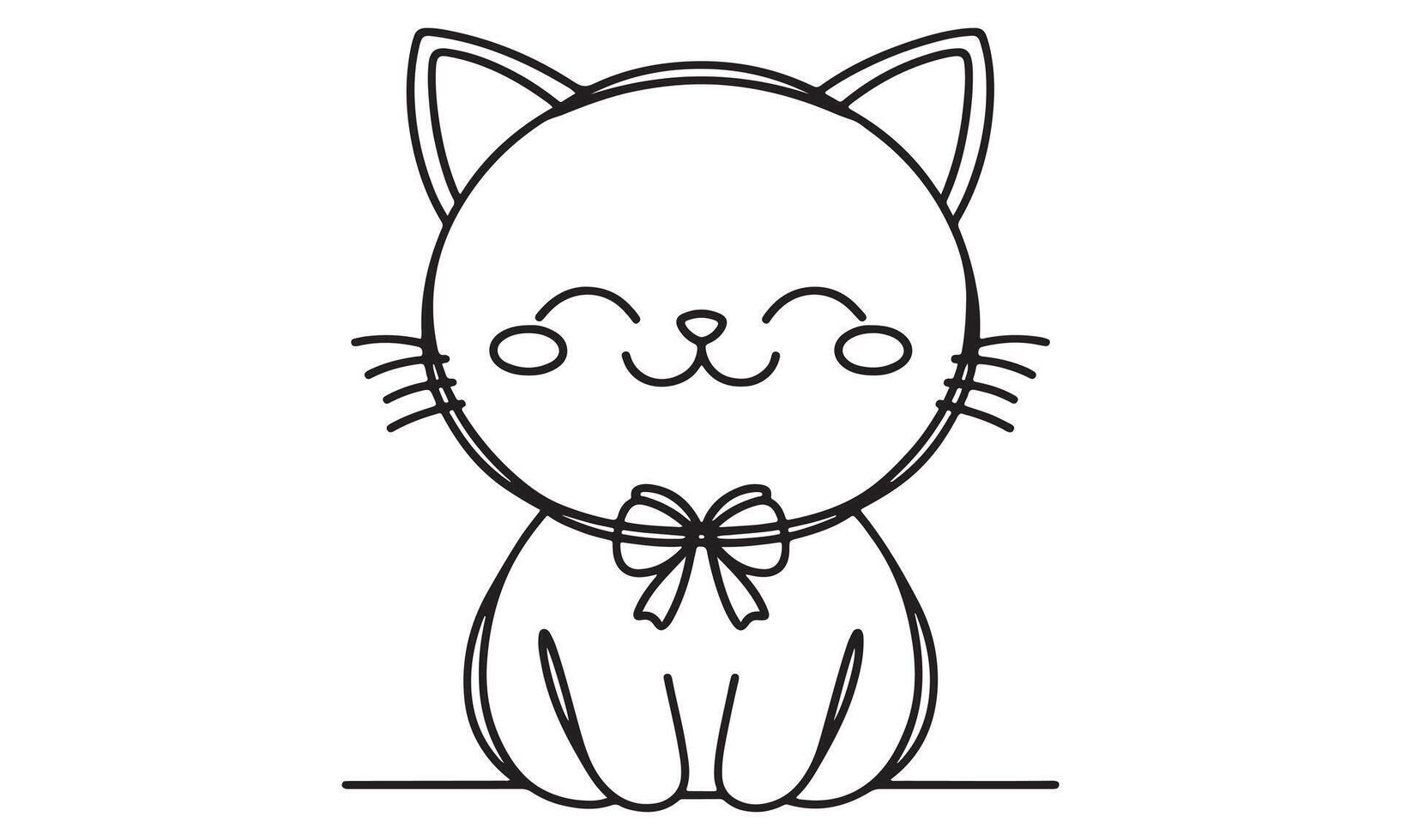 A cat with a bow tie on its head vector