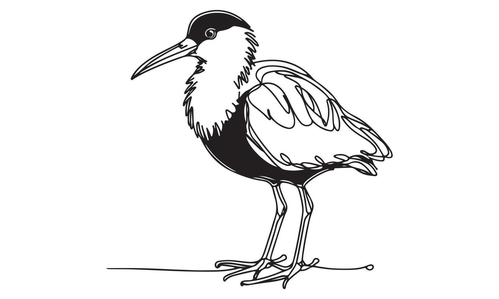 A drawing of a bird standing on a branch vector