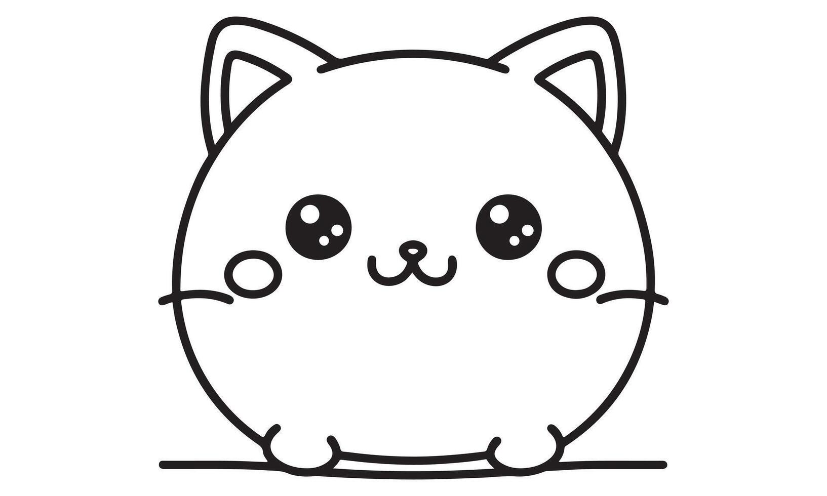 A black and white drawing of a cat vector