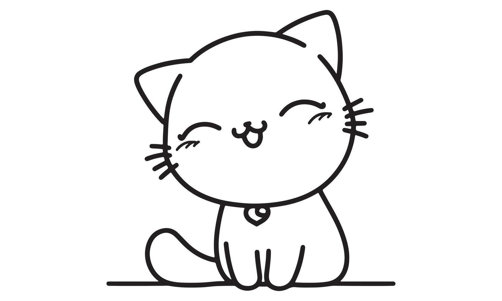 A cat is sitting on the floor with its eyes closed vector