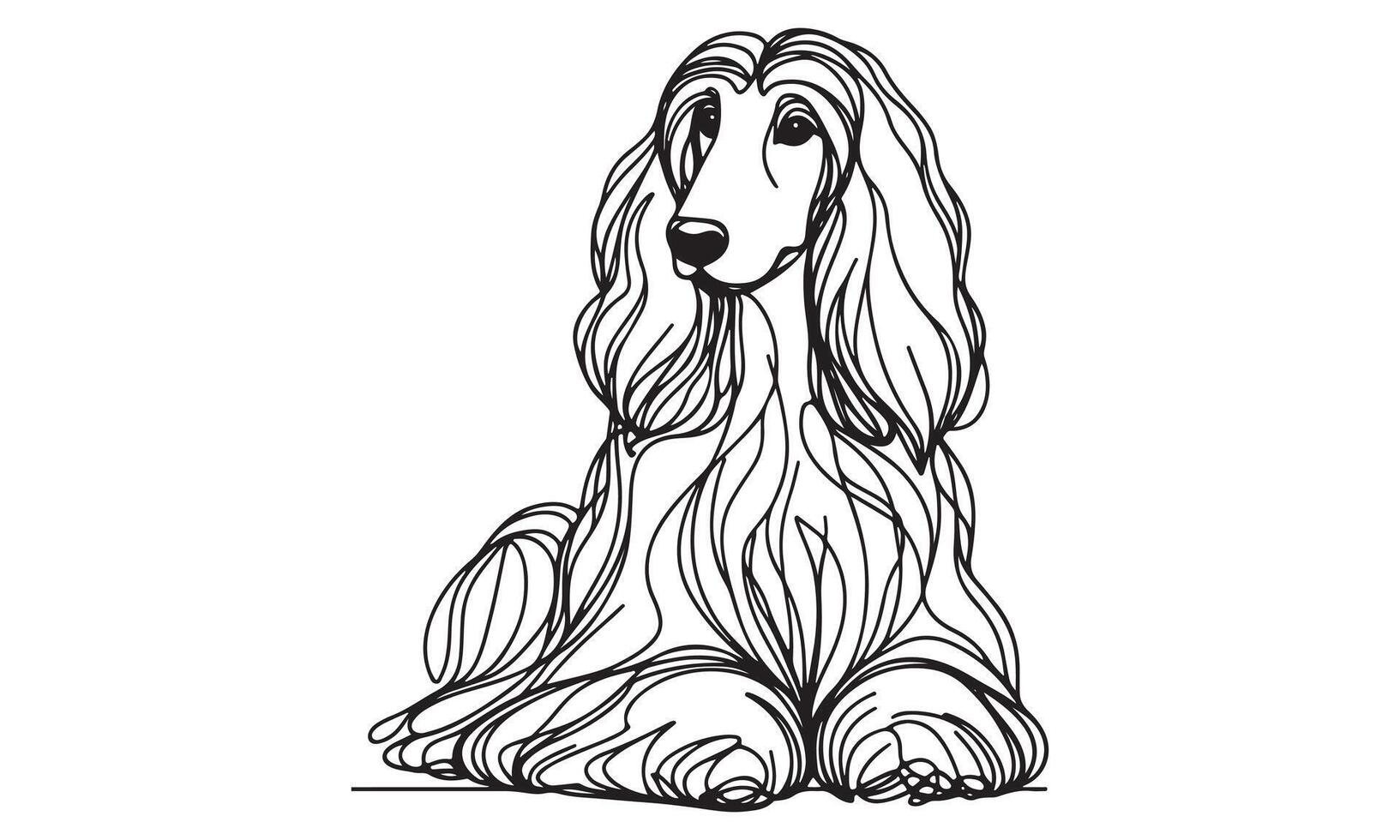 A drawing of a dog sitting down vector
