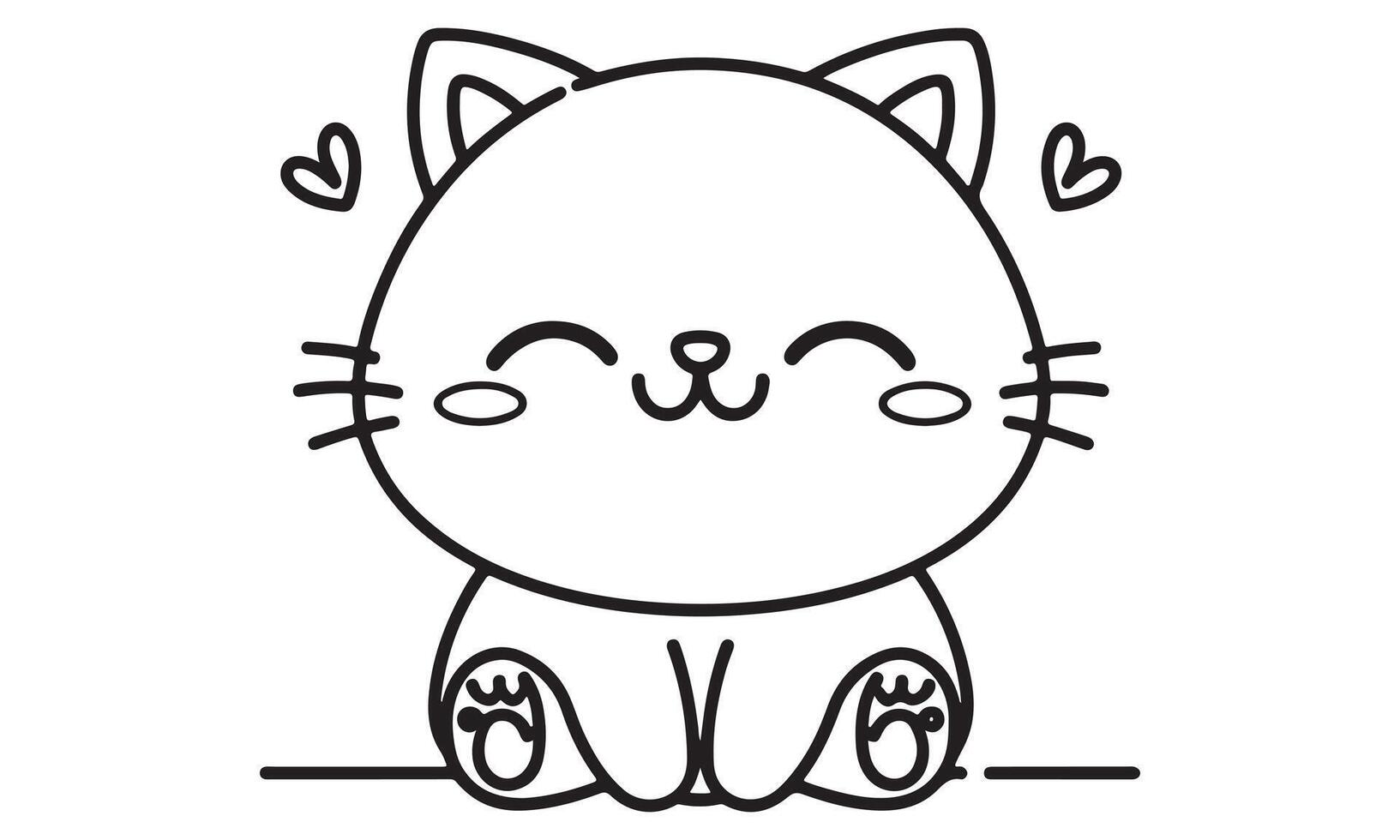 Kawaii kitty cartoon cat illustration vector