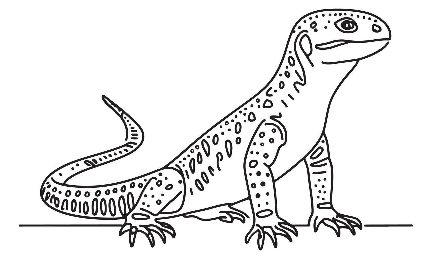 A lizard coloring page for kids vector