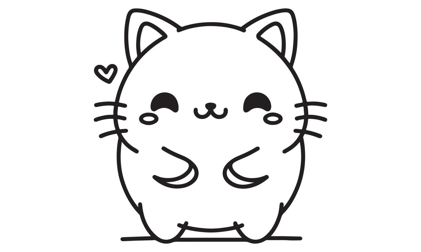 A black and white drawing of a cat vector