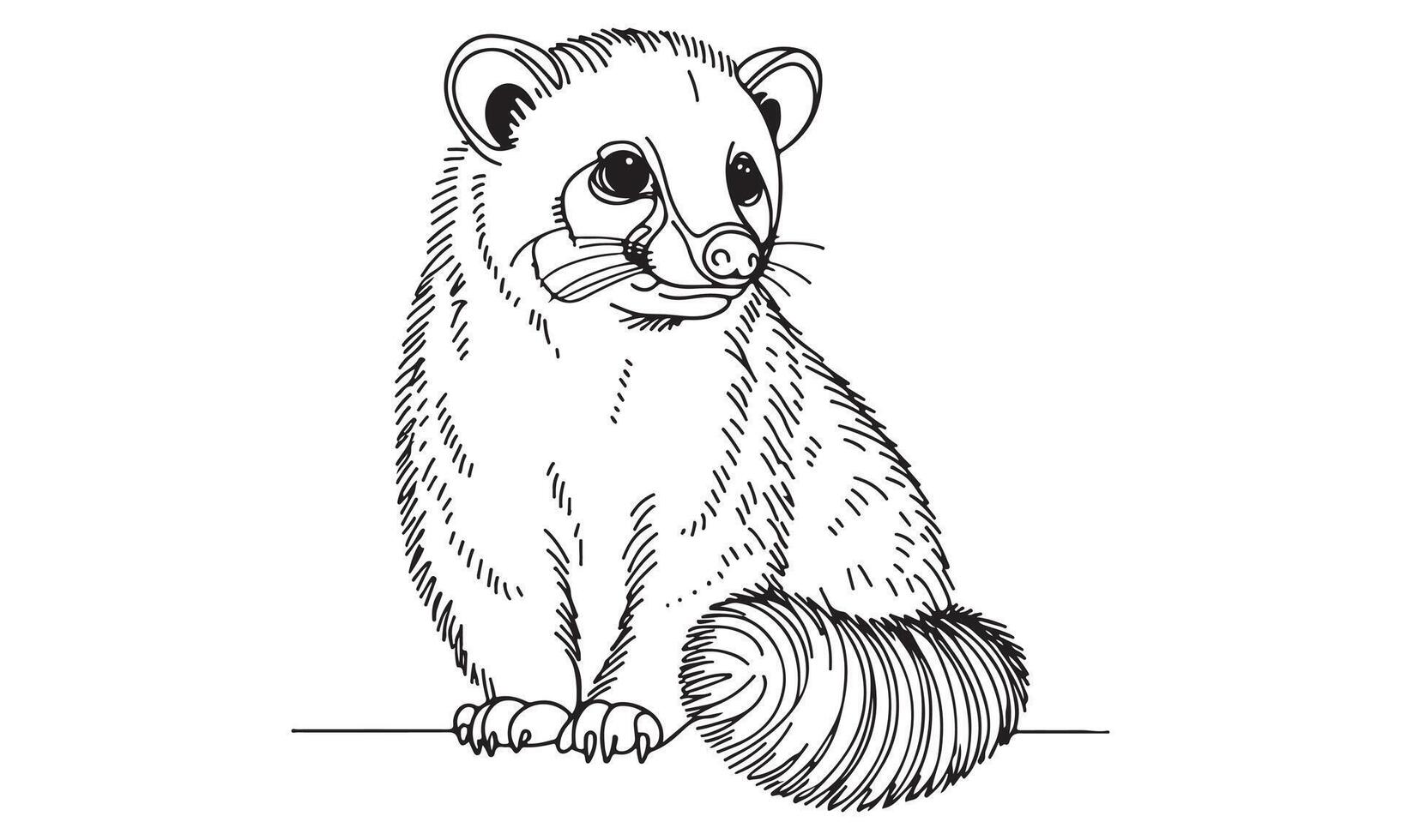 A drawing of a small animal sitting on a branch vector
