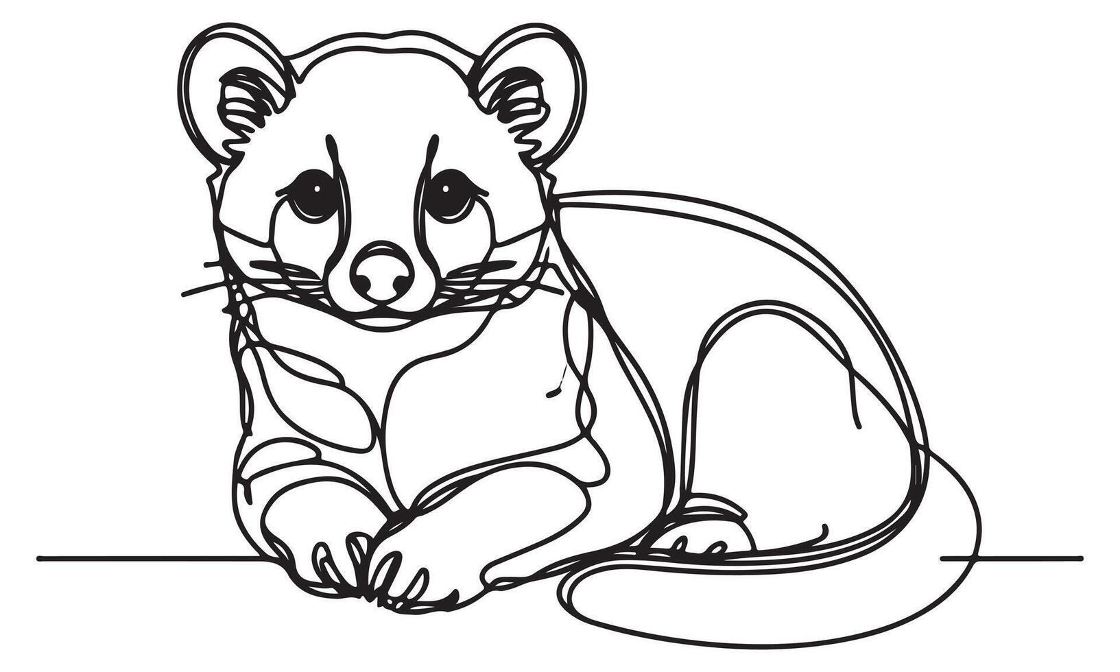 A drawing of a small animal sitting on a table vector