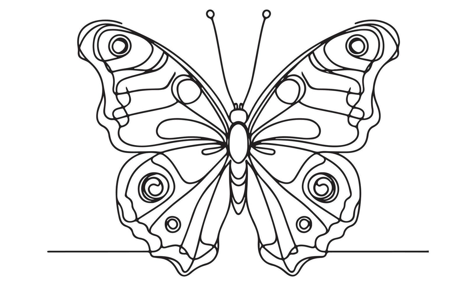 Butterfly coloring pages for kids vector