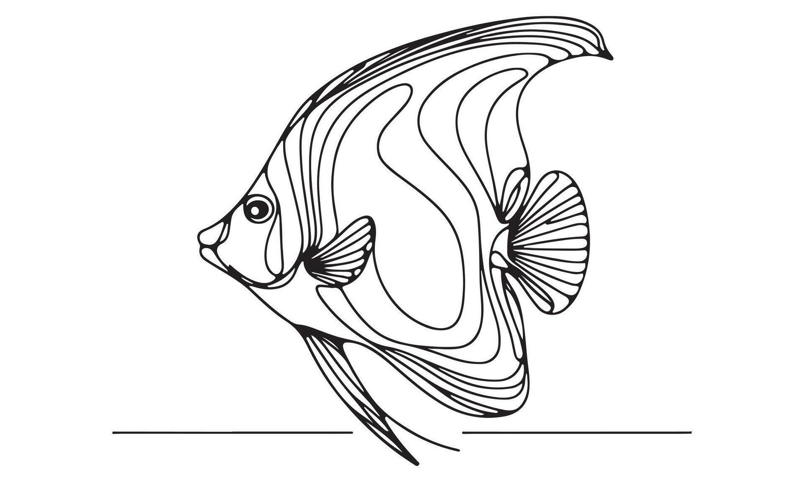 An angelfish coloring page vector
