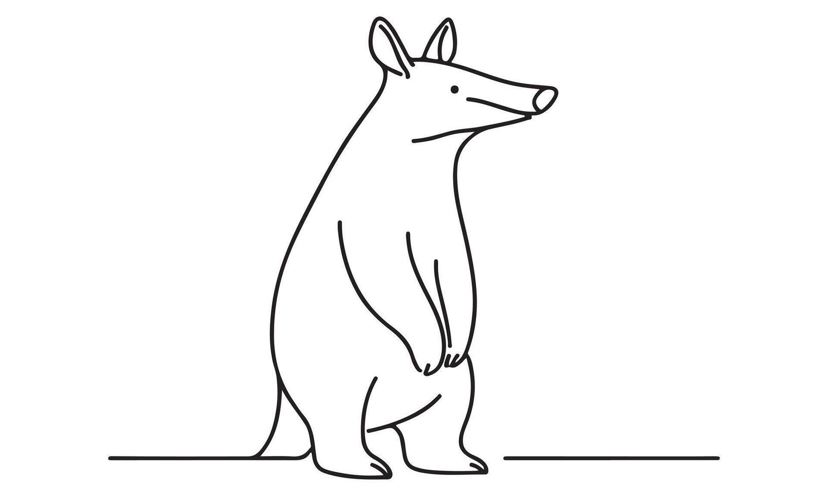 A drawing of a kangaroo standing on its hind legs vector