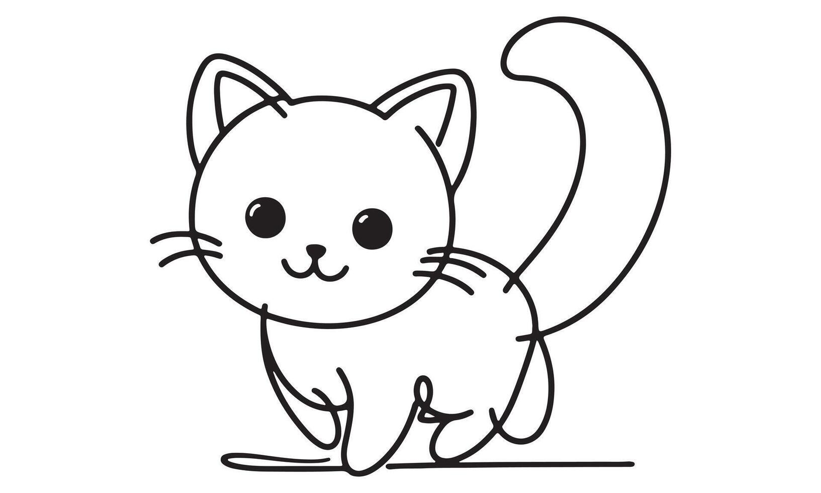 A cat is standing on a white background vector