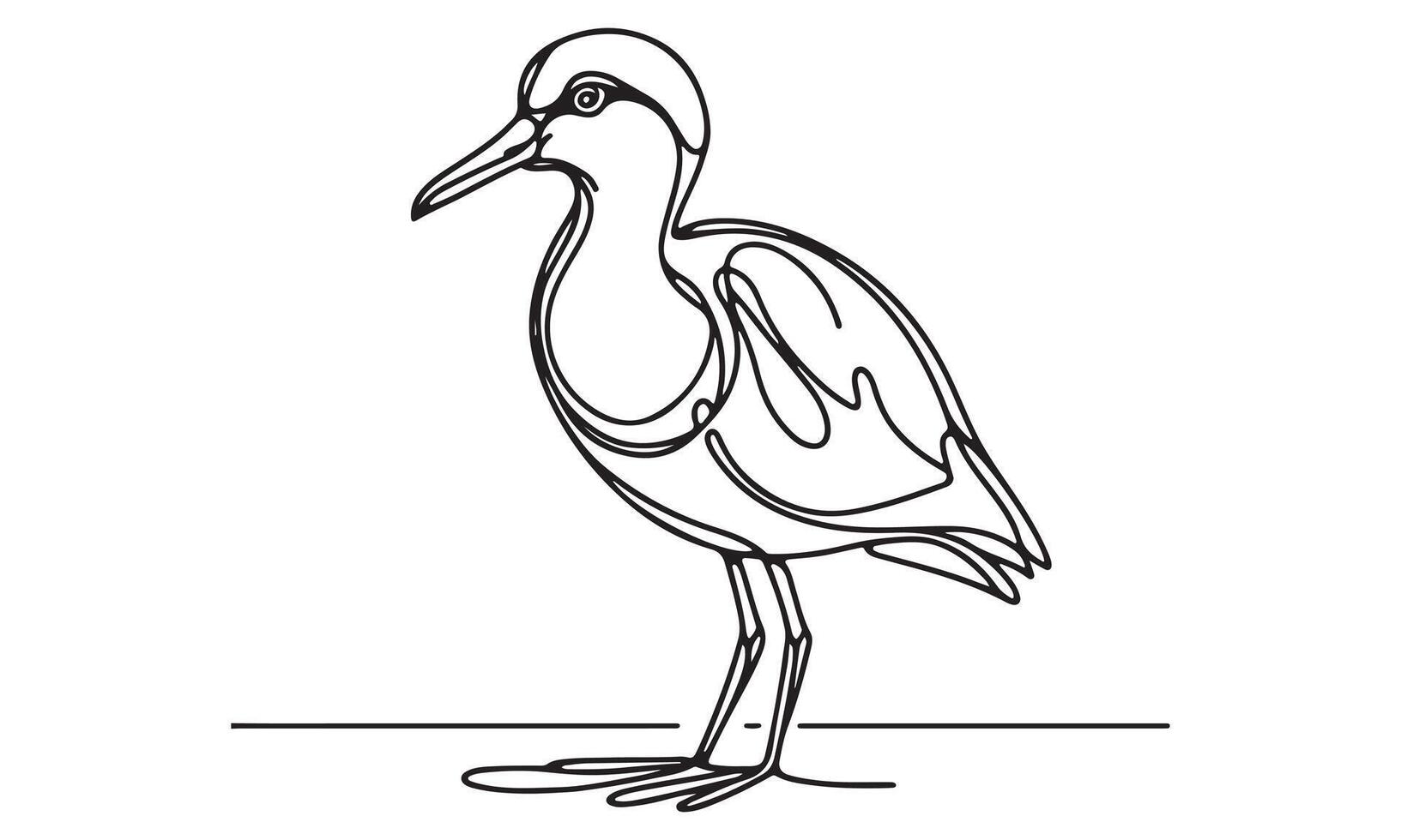A drawing of a bird standing on a white background vector