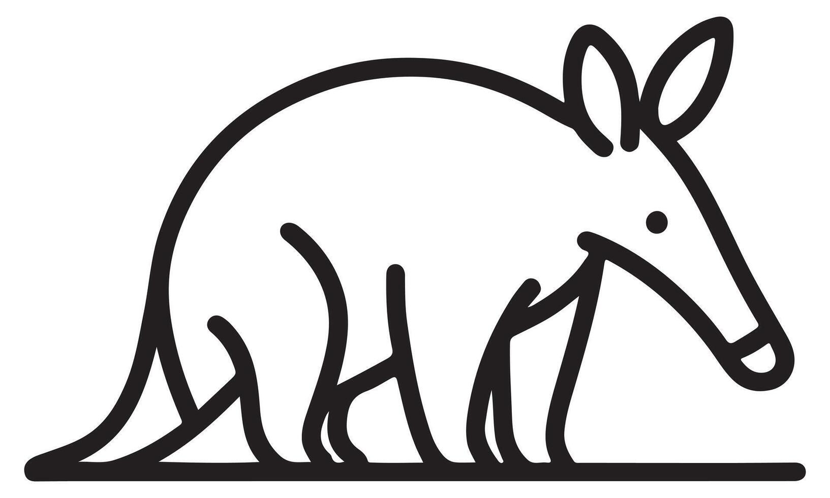 An outline of an armadillo on a white background vector
