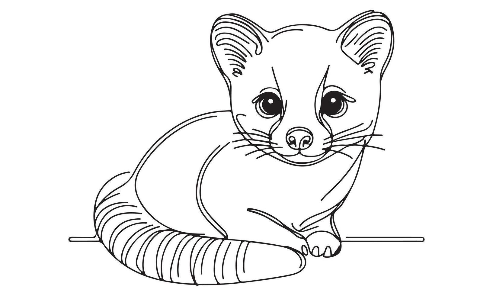 A coloring page of a cute little animal vector