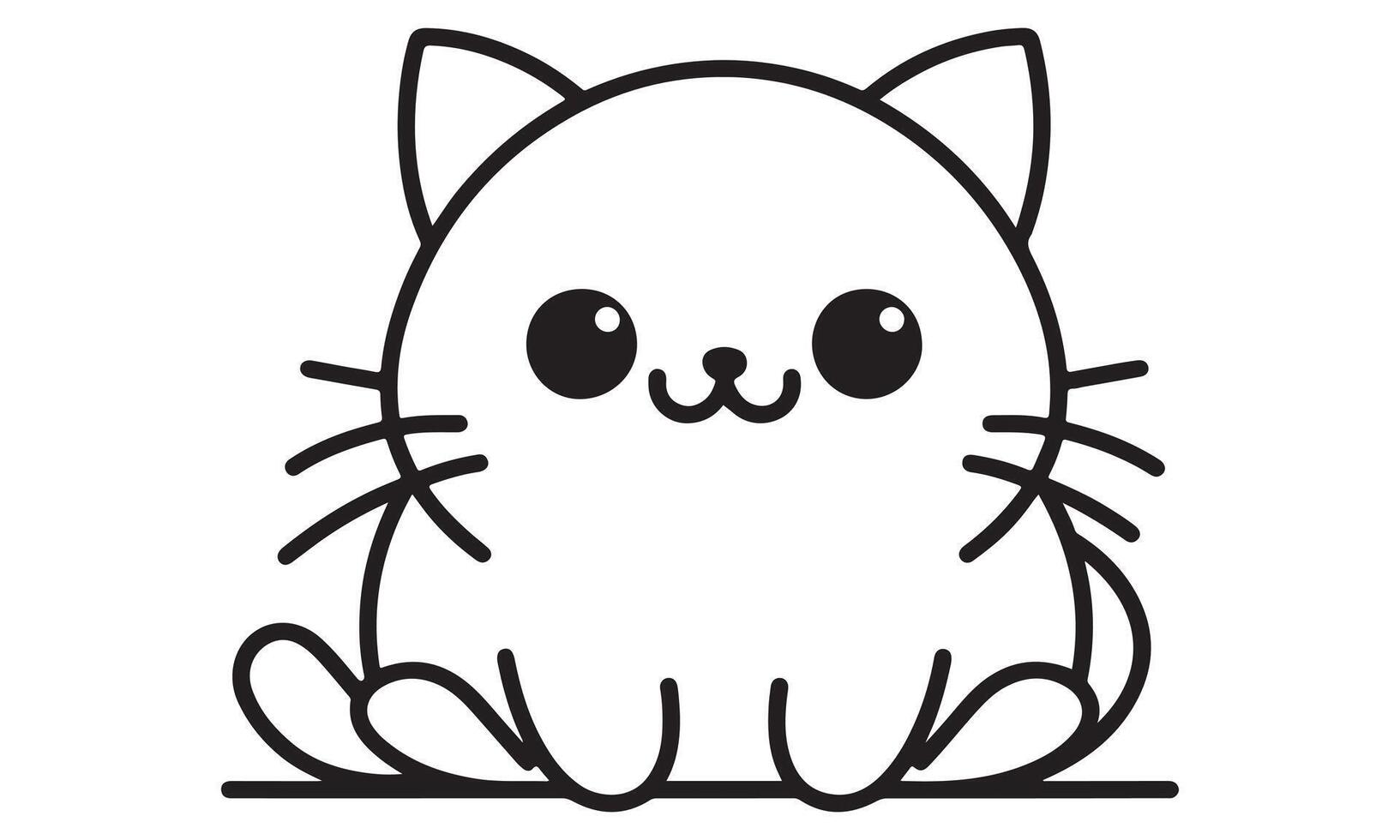 Kawaii cat coloring pages vector