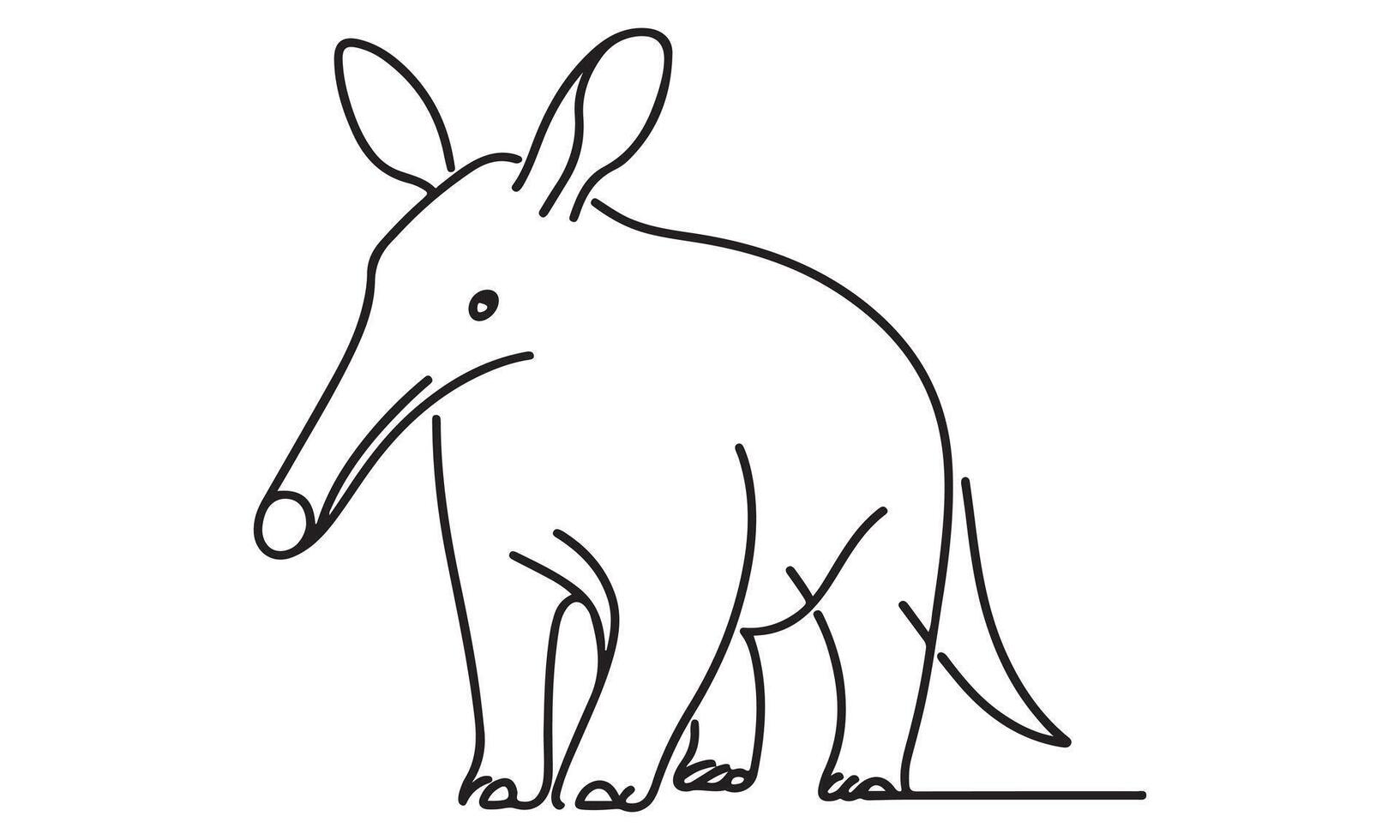 A drawing of an armadillo with a long nose vector