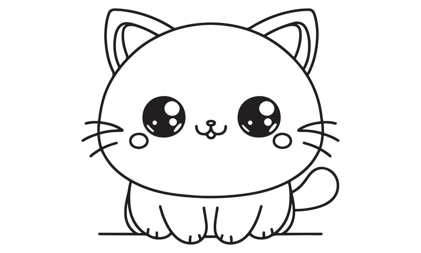 Kawaii cat coloring pages vector