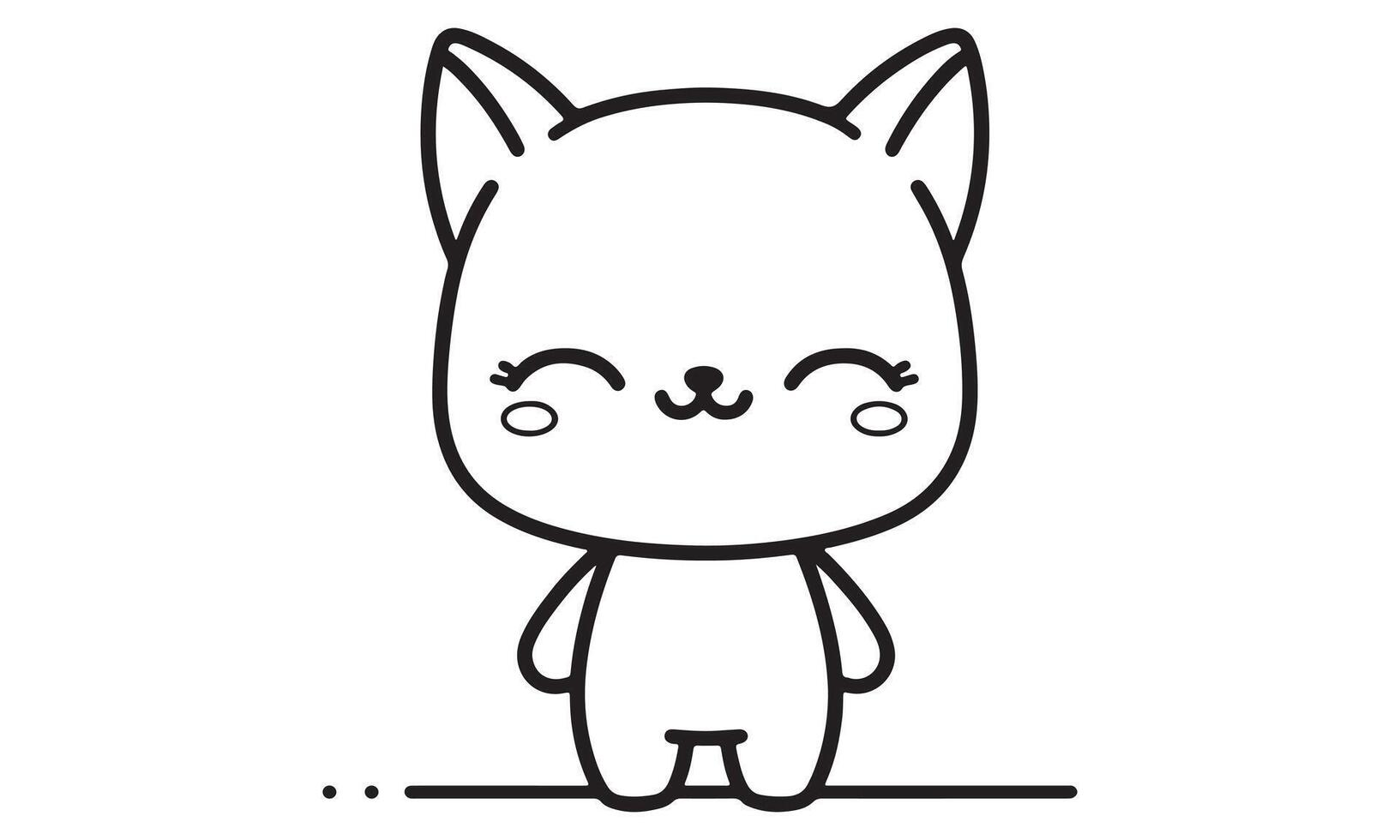 A cartoon cat with a line drawing of its face vector