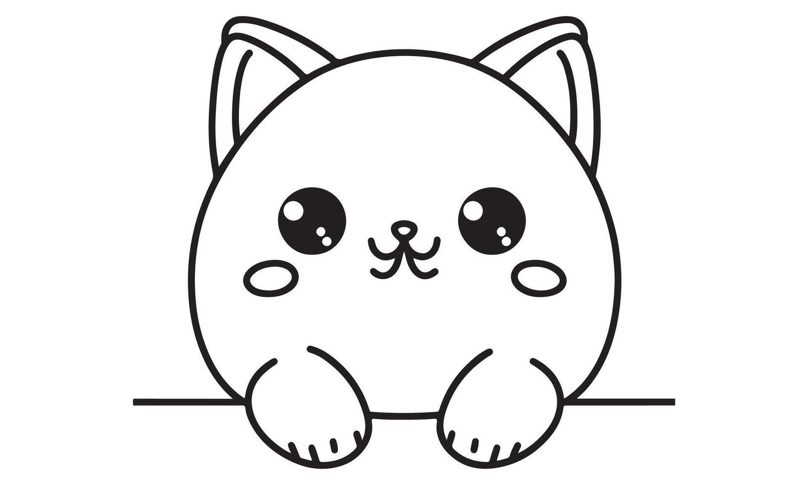 Kawaii kitty coloring pages vector