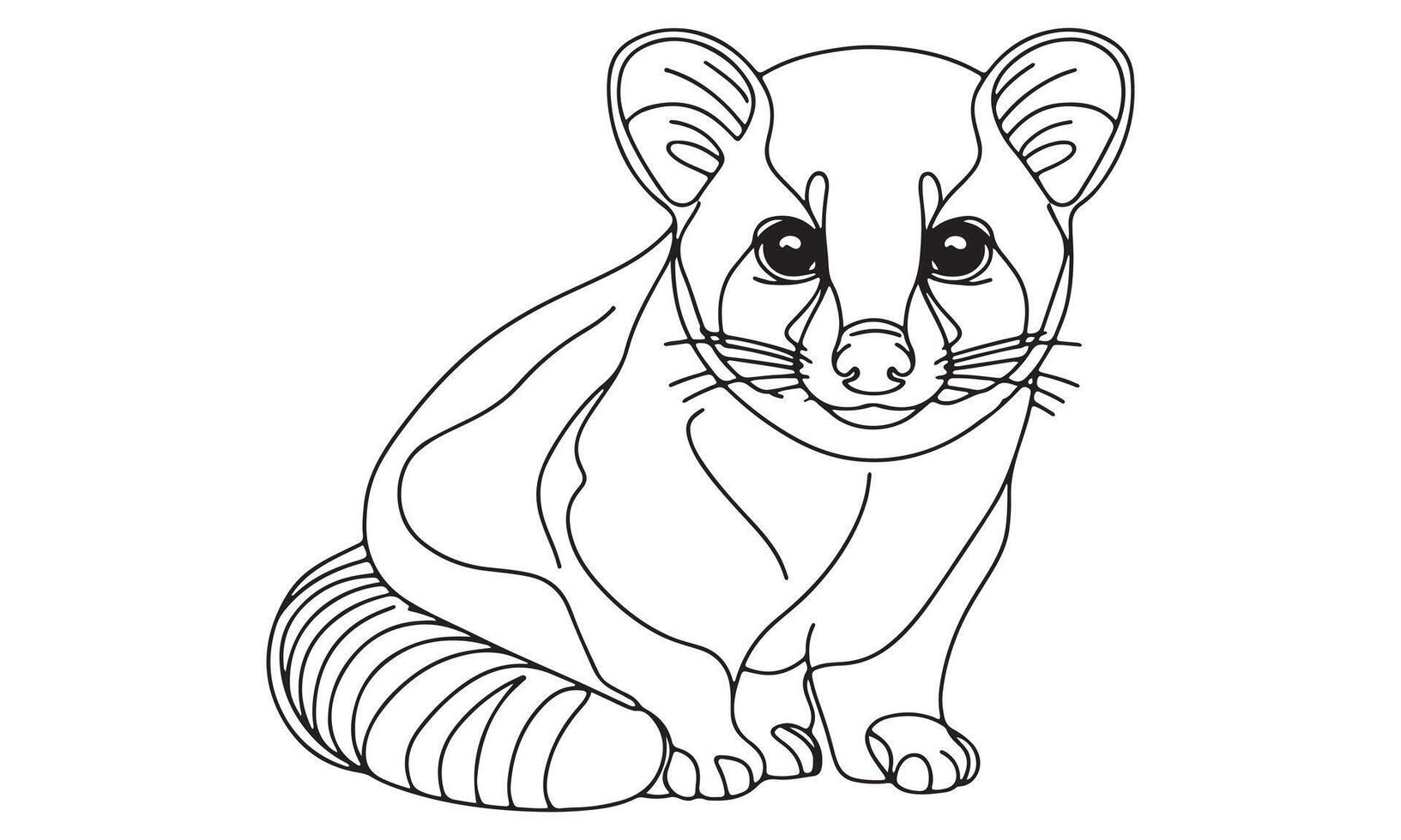 A cartoon animal coloring page vector