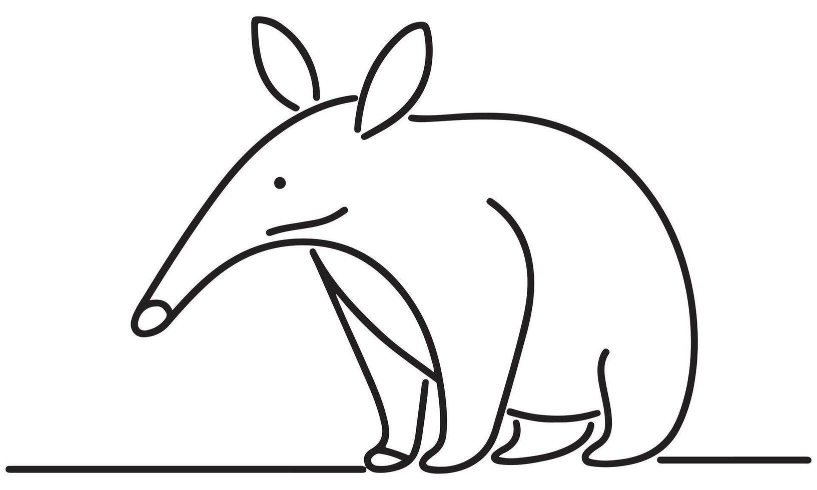 An animal with a long tail standing on a white background vector
