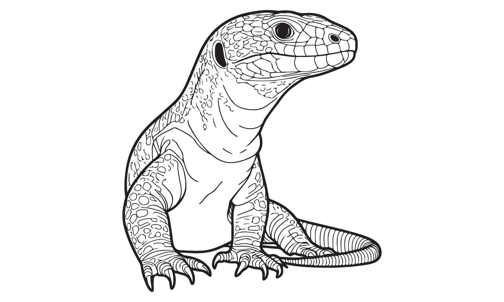 A drawing of a lizard with a large head vector
