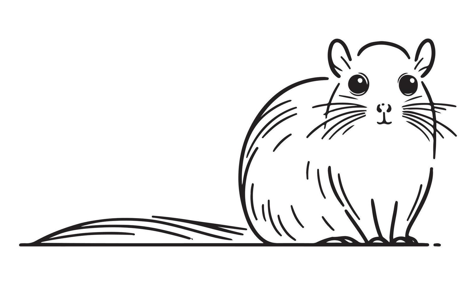 A drawing of a small rodent sitting down vector