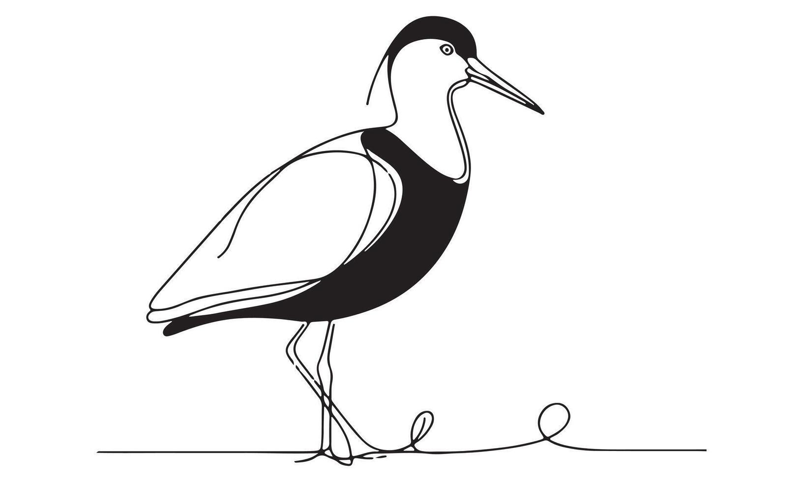 A drawing of a bird with a long neck vector
