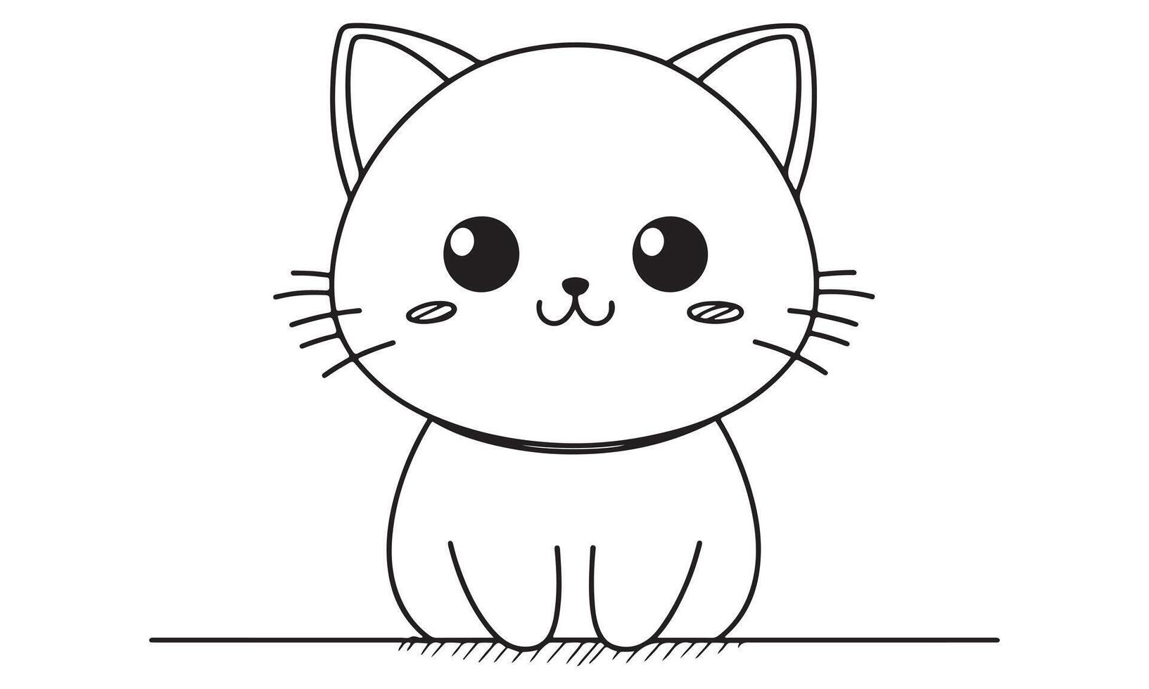 Kawaii cat coloring pages for kids vector