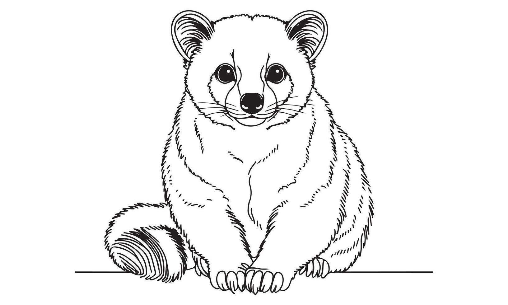 A drawing of a small animal sitting on the ground vector