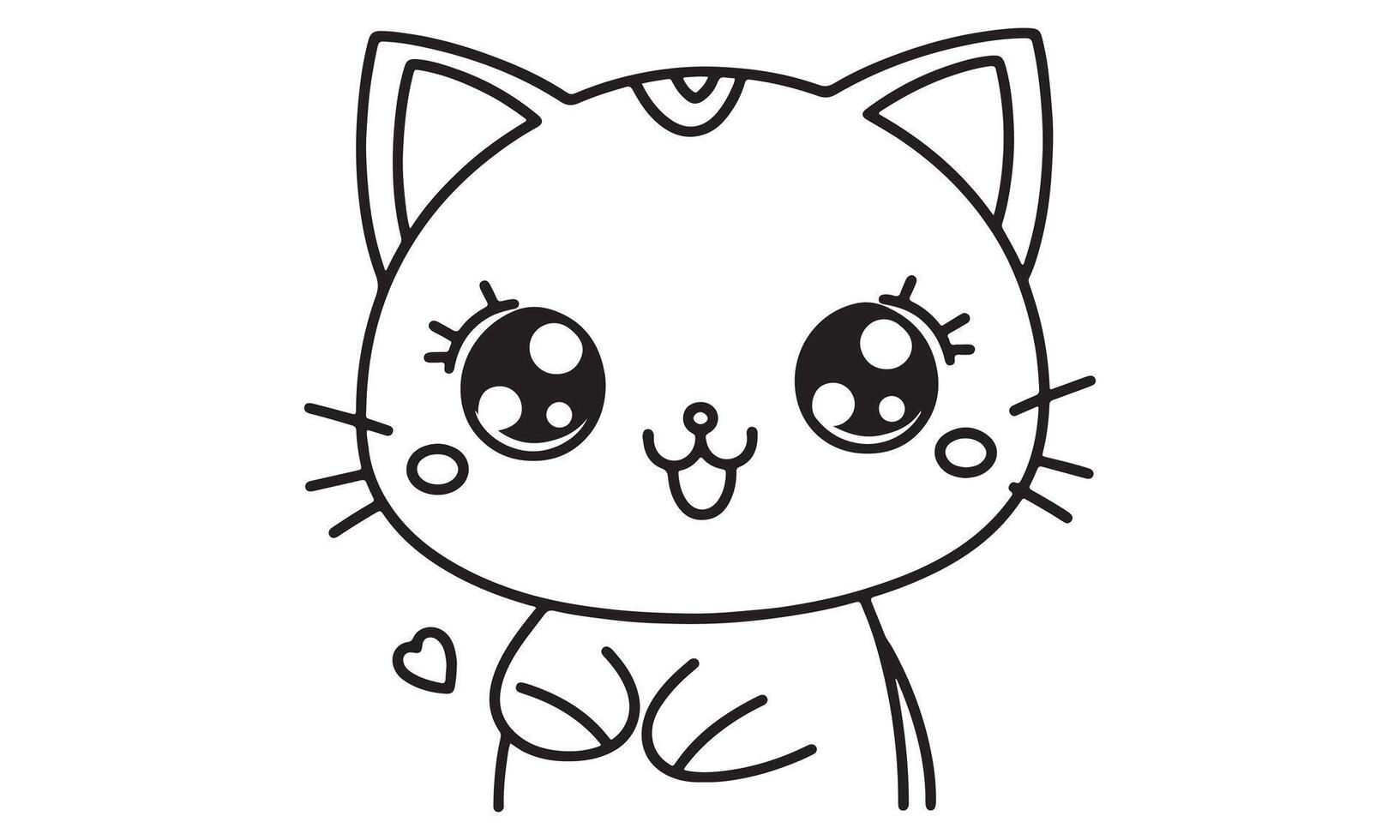 Kawaii cat coloring pages vector